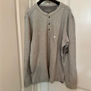 Eddie Bauer Men's Gray Henley Shirt